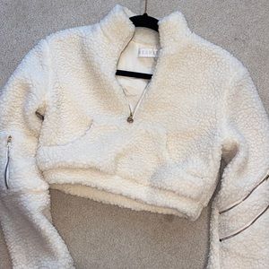 Meshki cropped teddy sweater